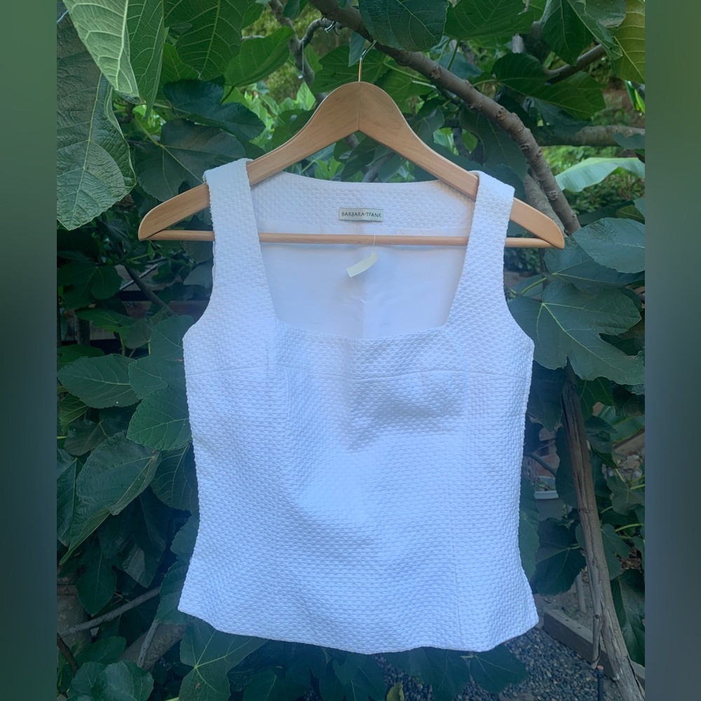 Barbara Tfank white piqué top